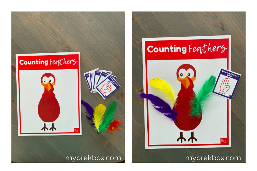 My Pre-K Box Counting Feathers-Preschool Number Sense Activity