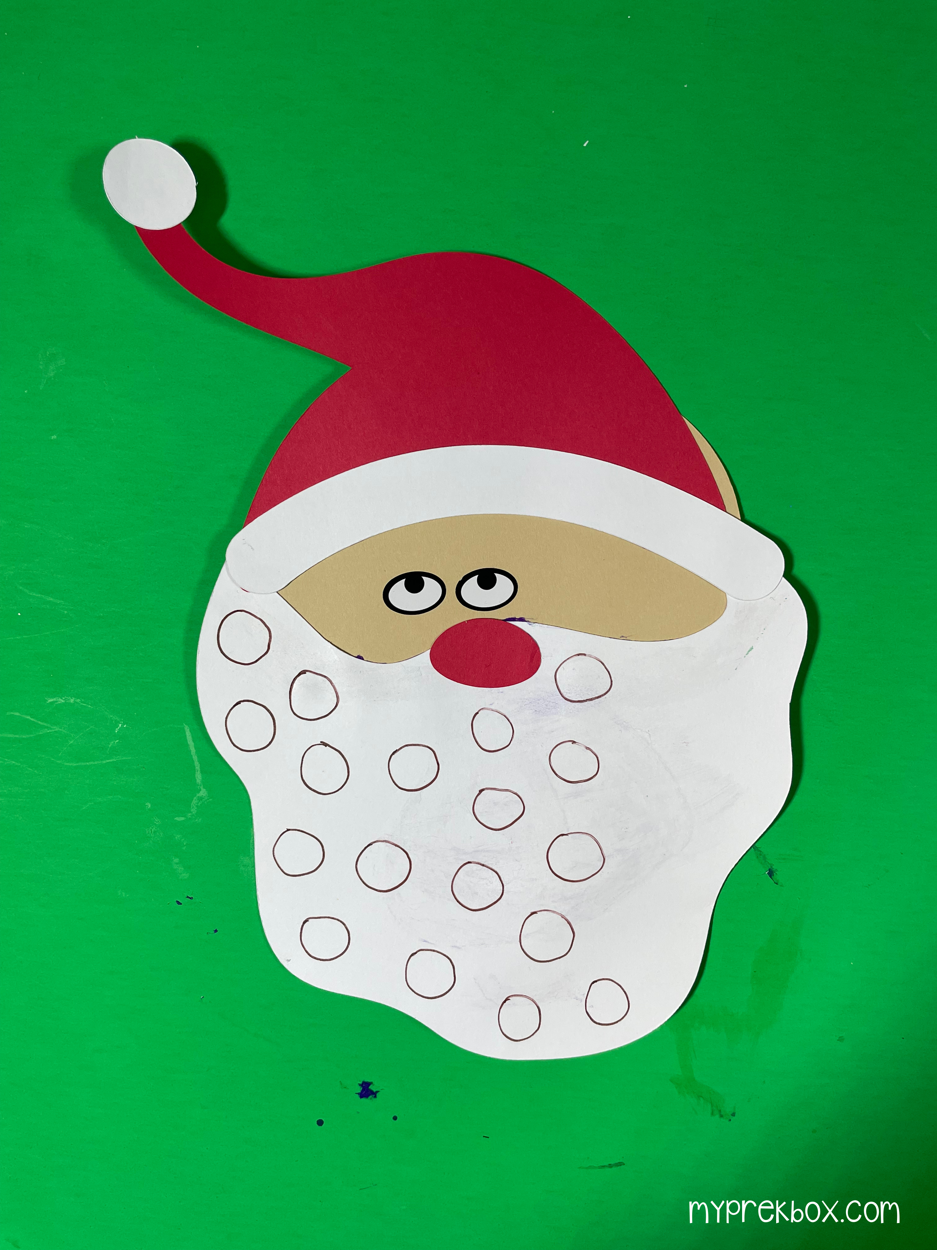 drawing circles on santa's beard