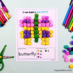 butterfly pom pom mat preschool activity