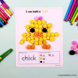 Easter chick pom pom mat