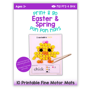 easter-spring pompom mats free worksheet