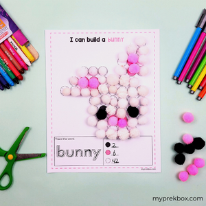 easter bunny pom pom mat preschool activity