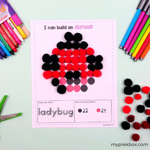 ladybug pom pom mat preschool activity