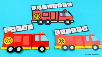 free fire truck name craft for kids