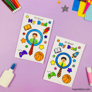 all about dad coloring card