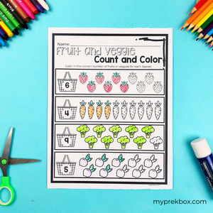 coloring and counting activity for preschoolers