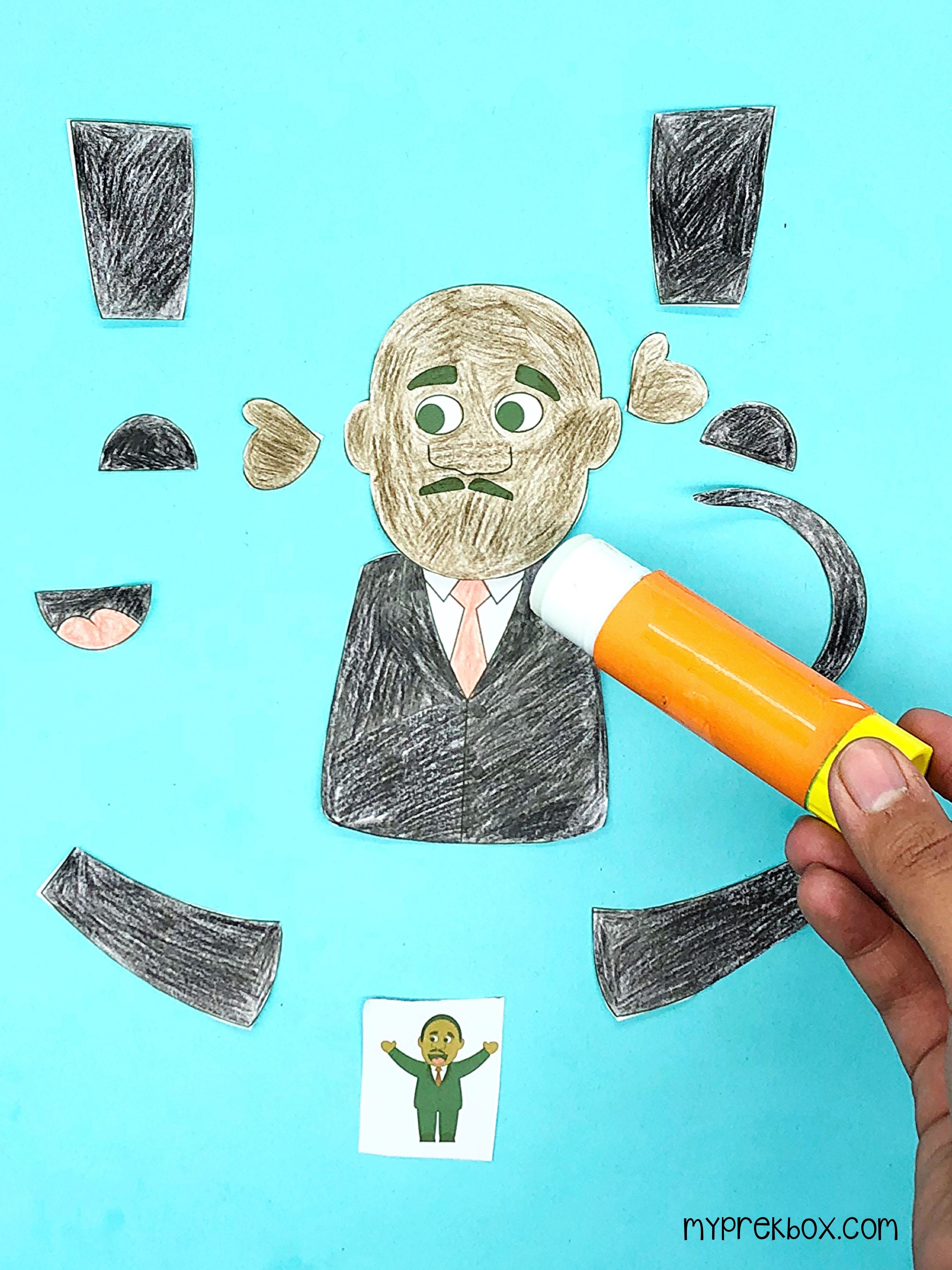 gluing together Martin Luther King craft