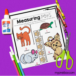 pet theme measuring activity for kids