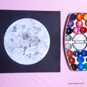 Colorful Bat on the Moon Kids Paint by Numbers Easy Child Design