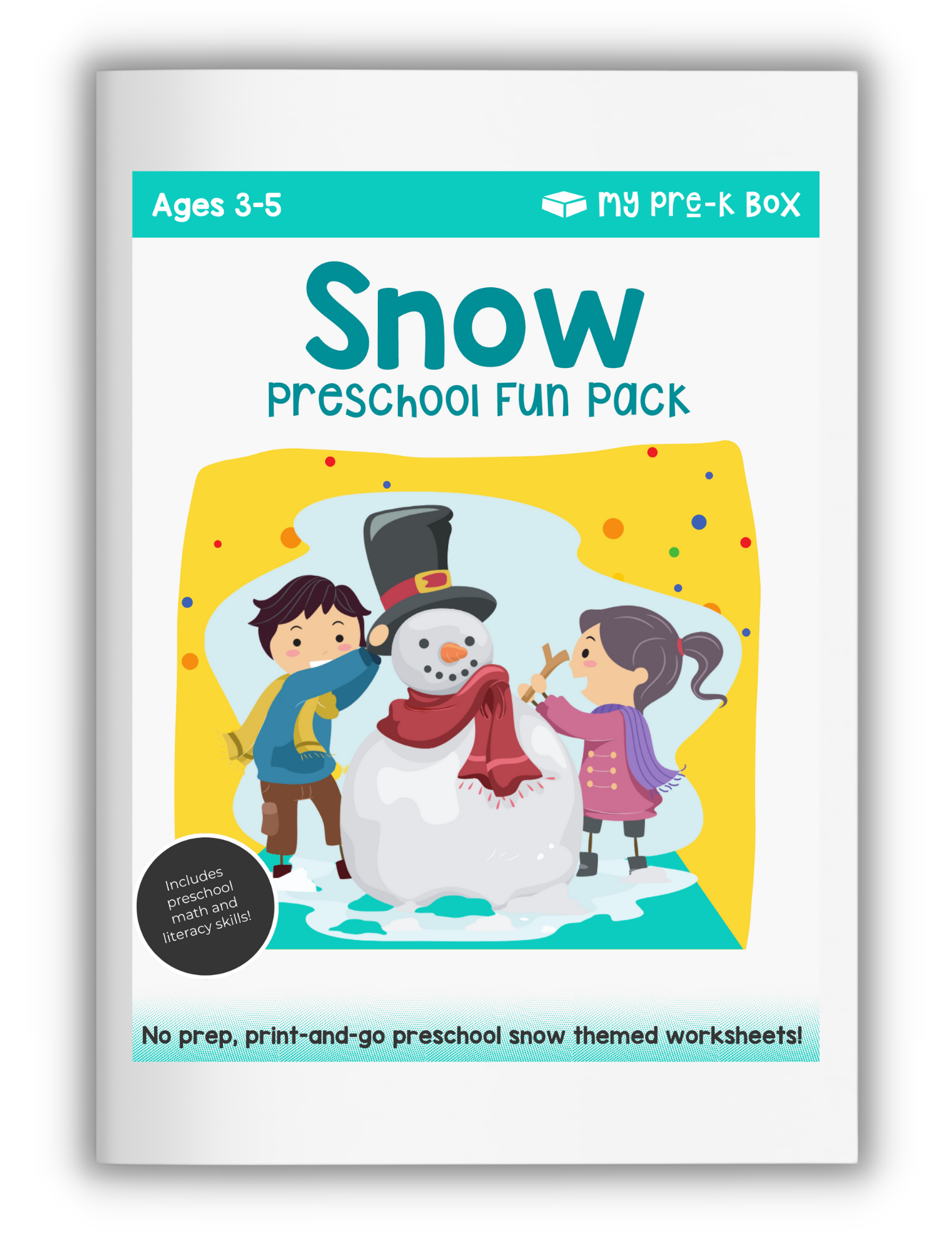 free snow-themed preschool worksheets