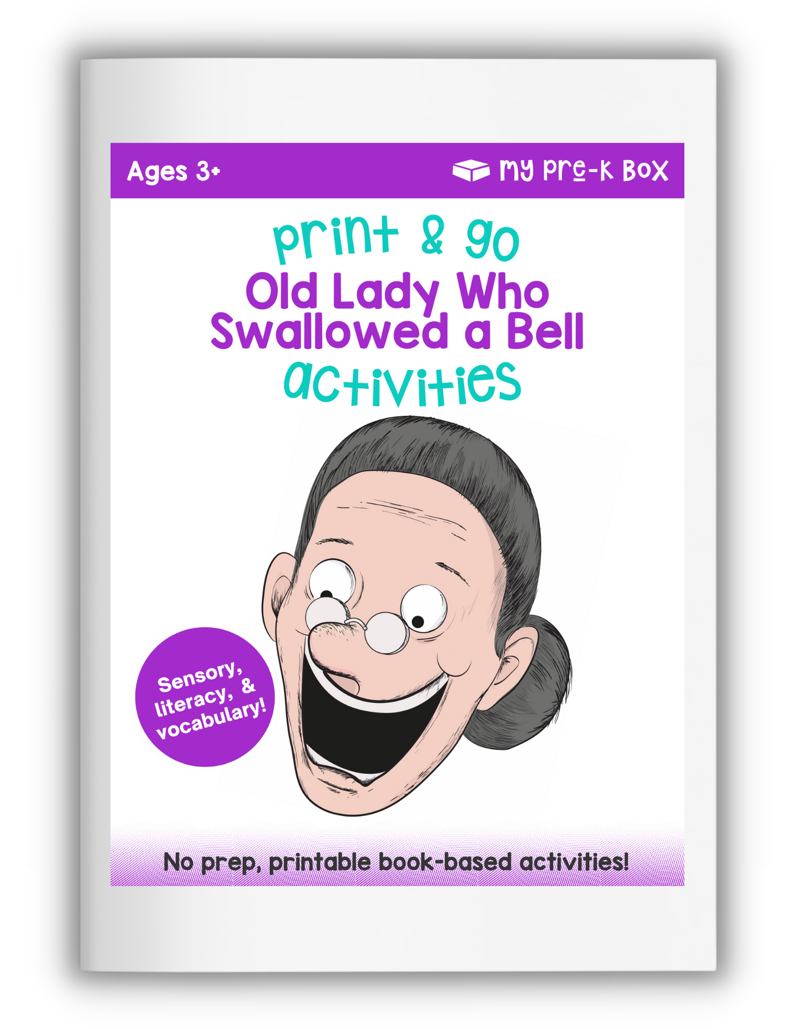 Free Old Lady Print Who Swallowed A Bell Print & Go Activities 