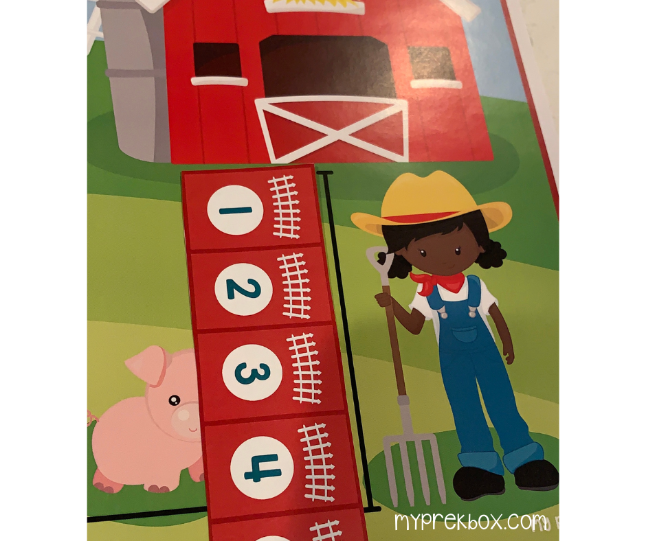 farm themed learning activity for preschoolers - measuring activity