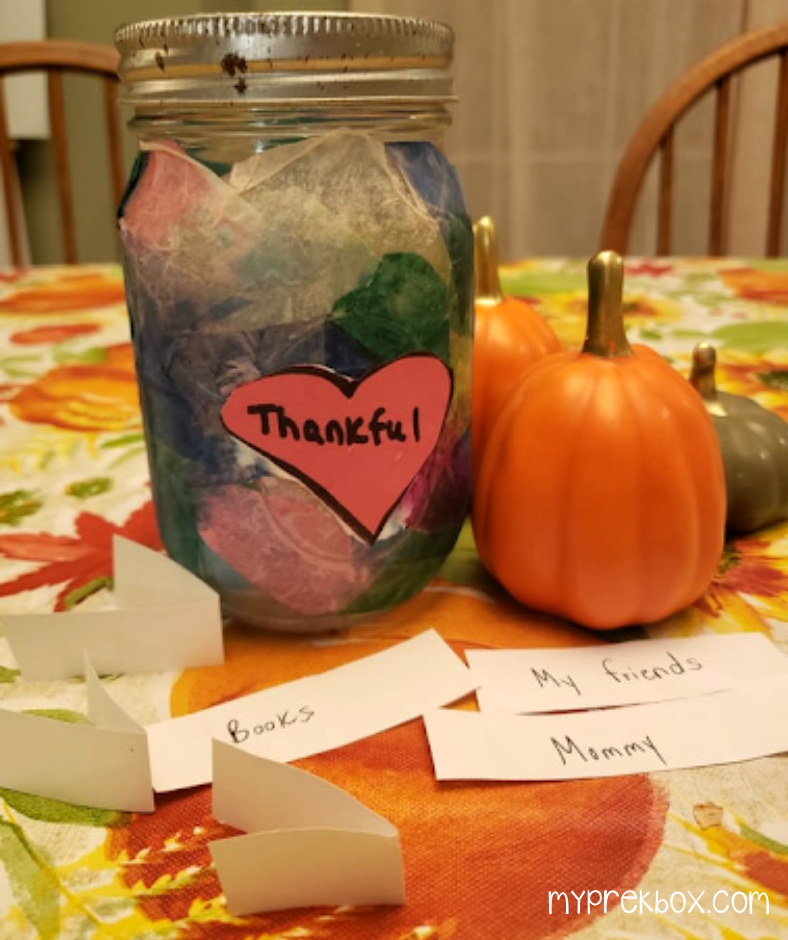 gratitude jar - preschool activities for teaching gratitude