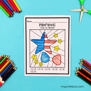 Patriotic Color By Number for pre schooler
