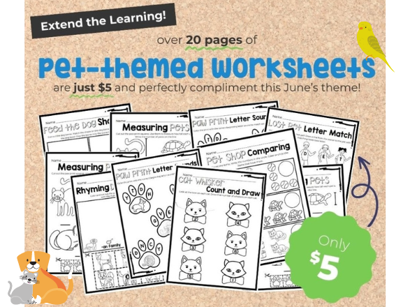 pet-themed printable worksheets
