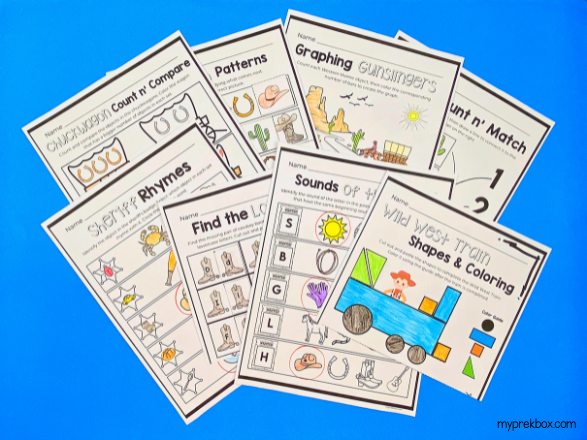 western theme worksheets for kids