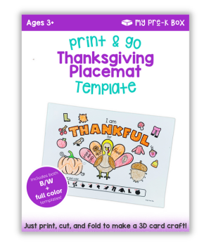 Free Thanksgiving activity Placemat for kids