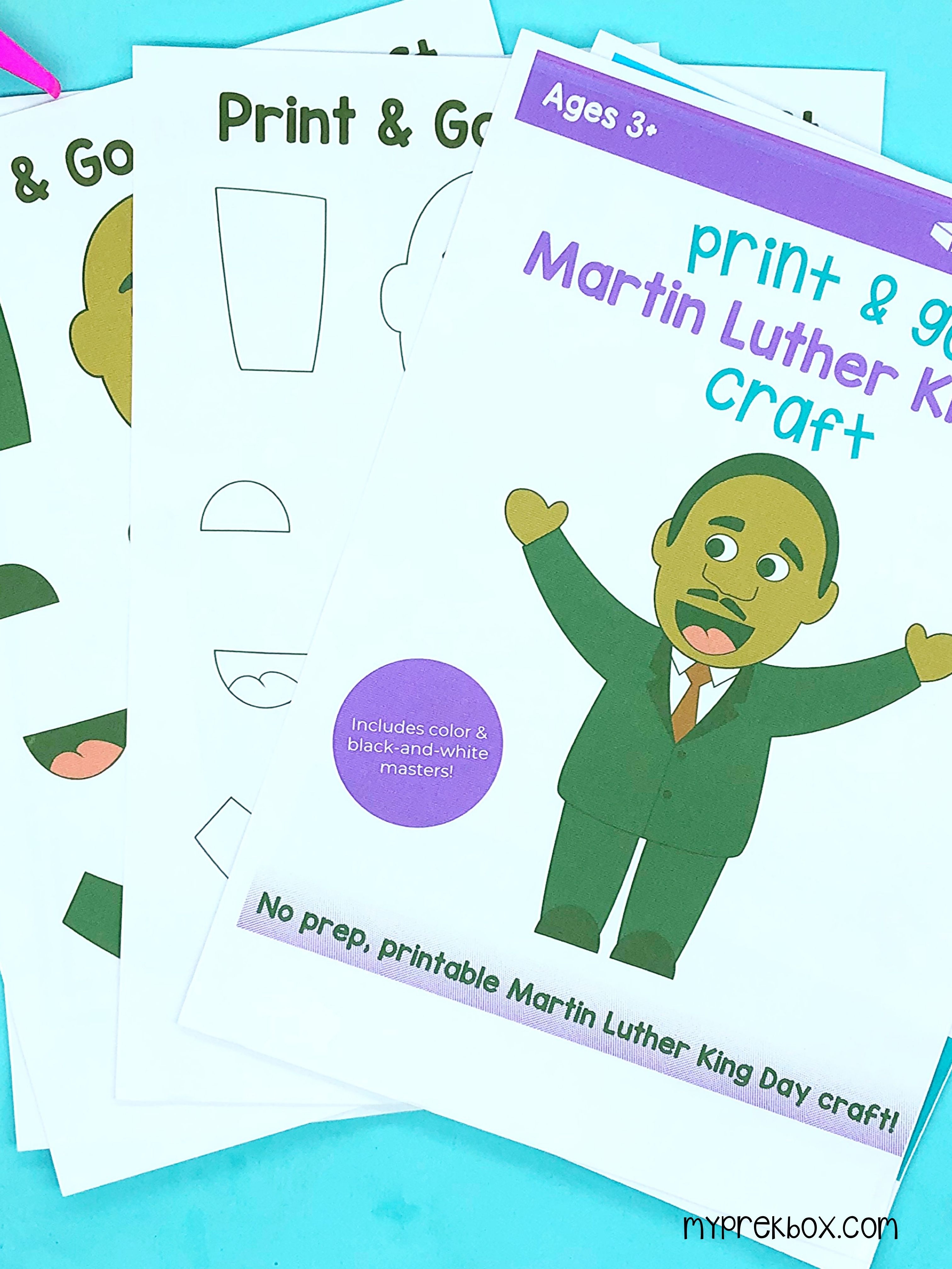free printable MLK day craft for preschoolers