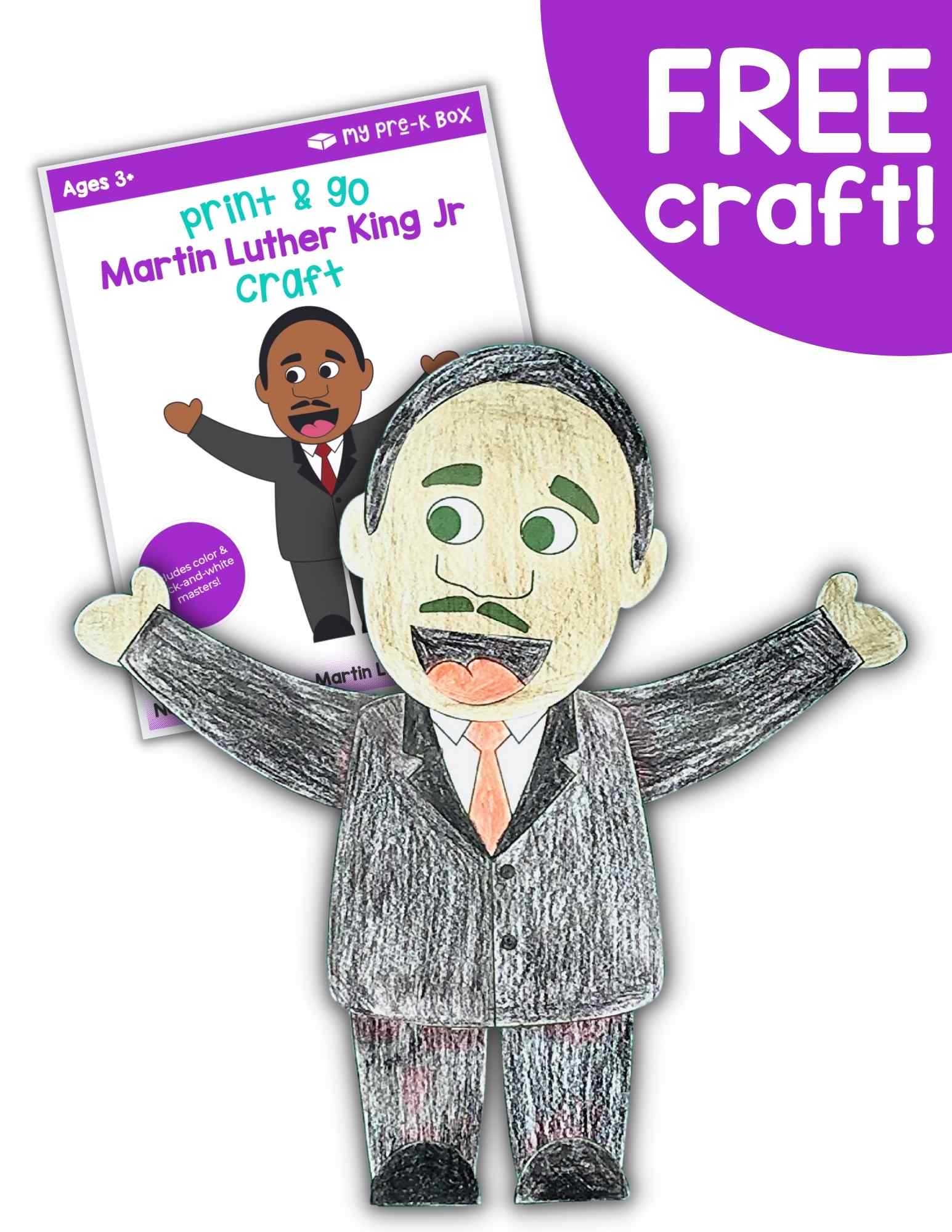 Free printable MLK Day craft for preschoolers