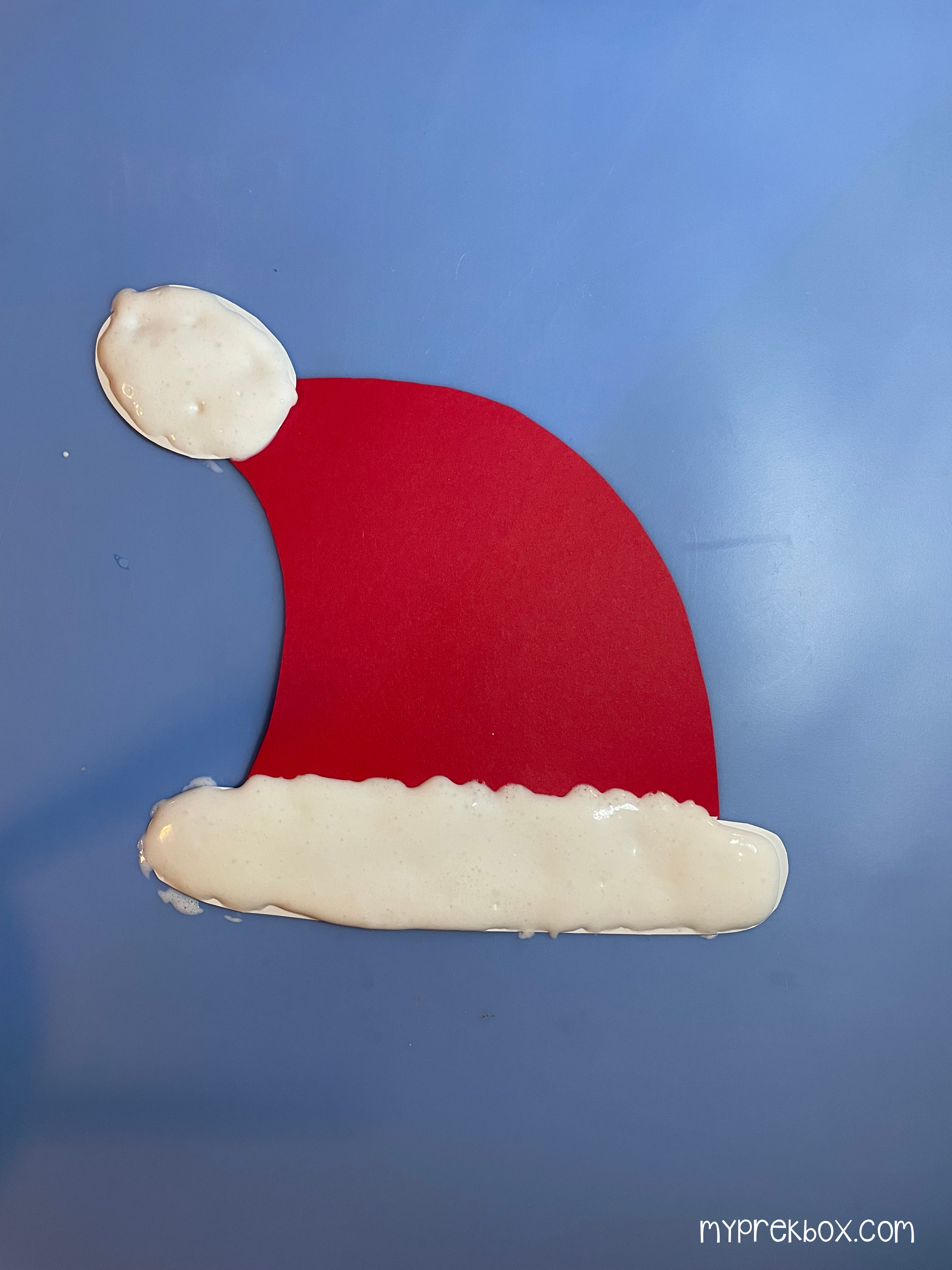 completed santa hat puff paint