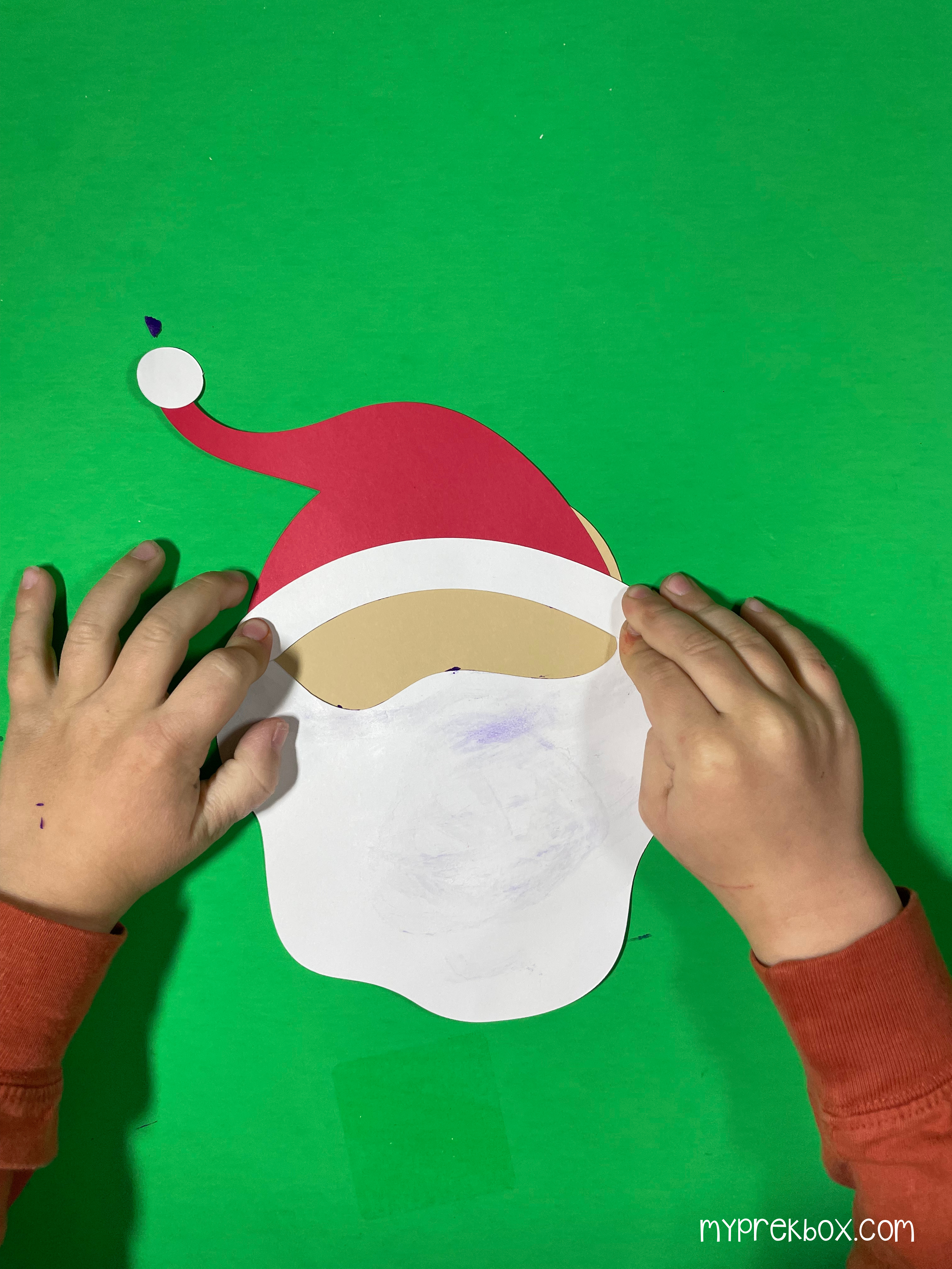 putting the santa pieces together