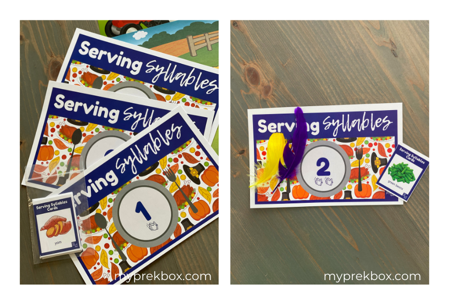 My Pre-K Box Serving Syllables-Preschool Literacy Activity