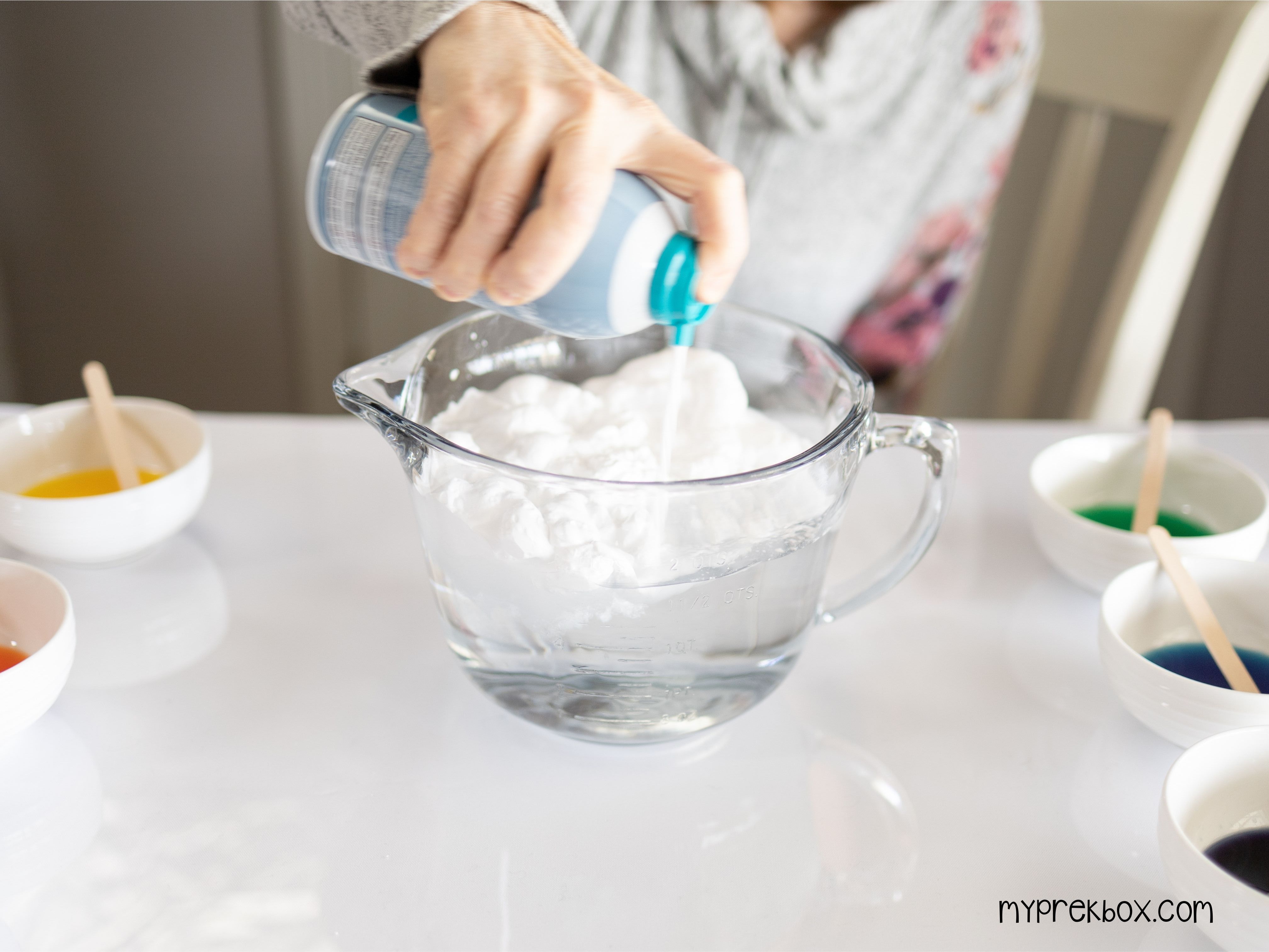 shaving cream on top of water