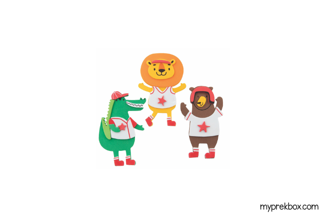 sports theme craft animals for preschoolers