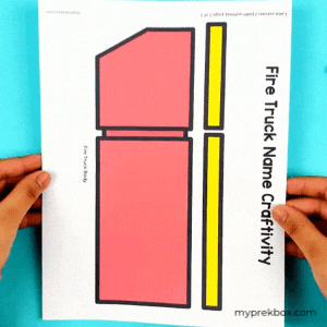 free fire truck name craft activity for kids