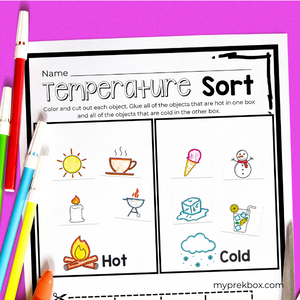 hot and cold sorting preschool