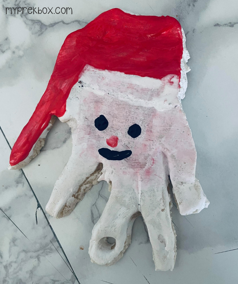 santa salt dough handprint preschool christmas craft