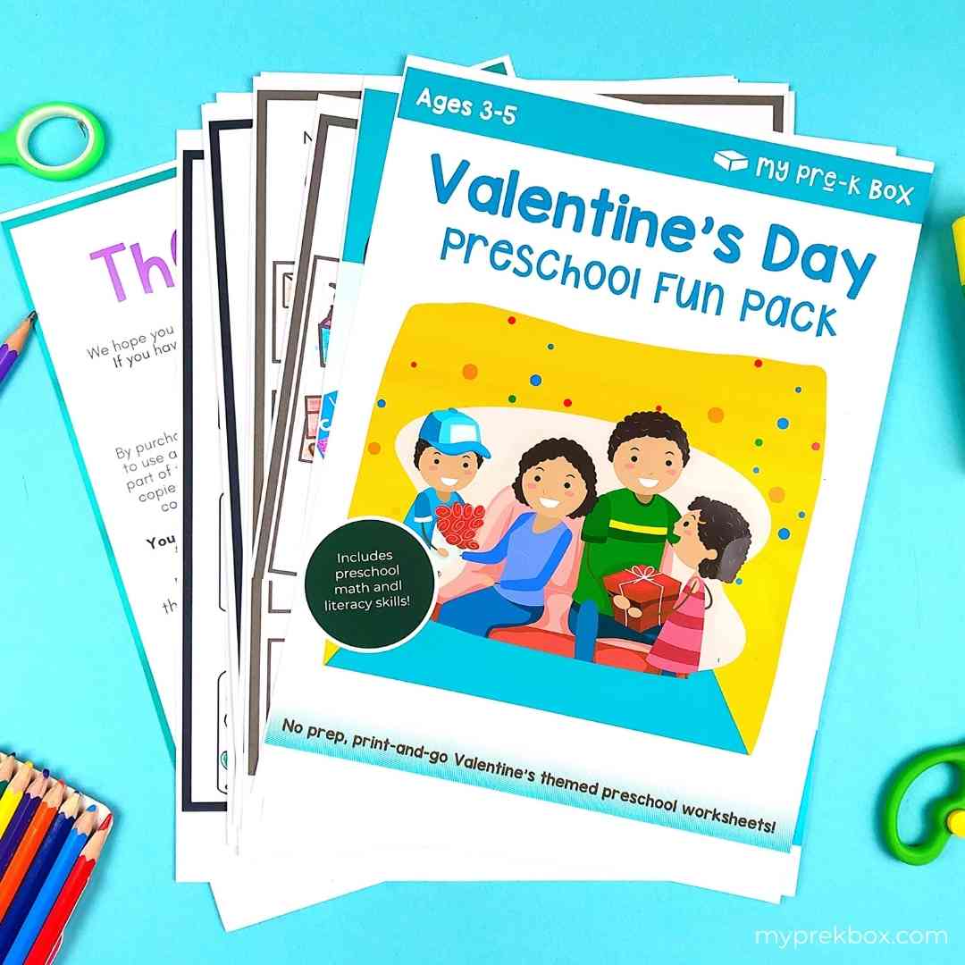 valentine themed worksheets for preschool