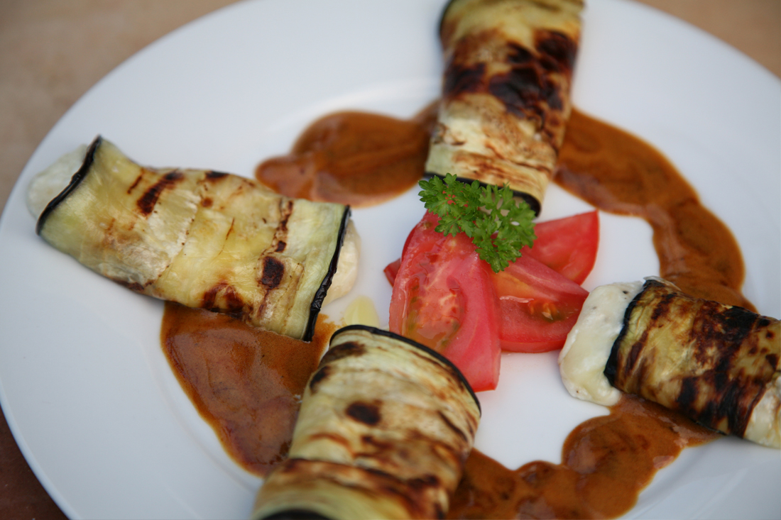 Aubergine Rolls With Sapa Sauce