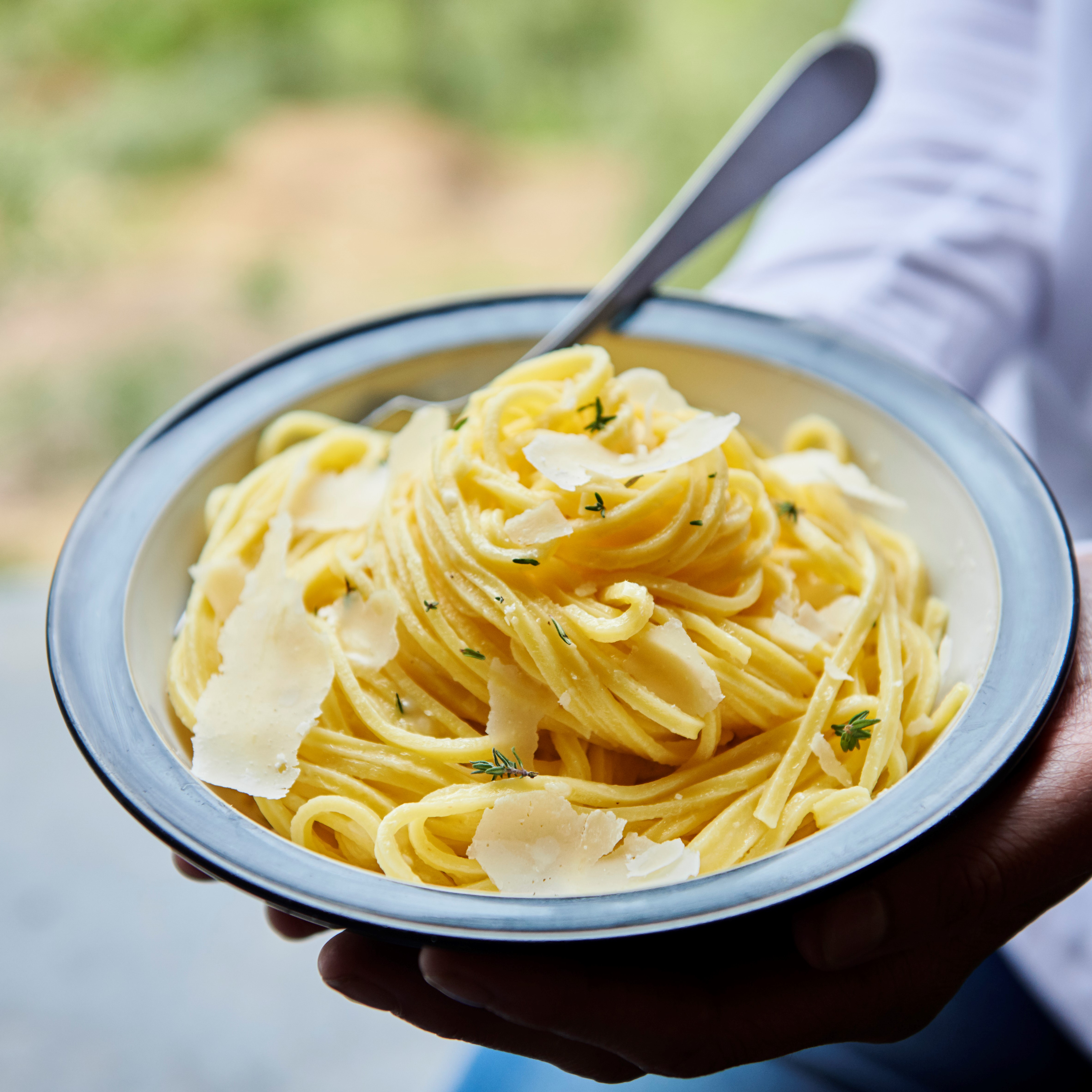 Spaghetti with Lemon & Thyme Oil