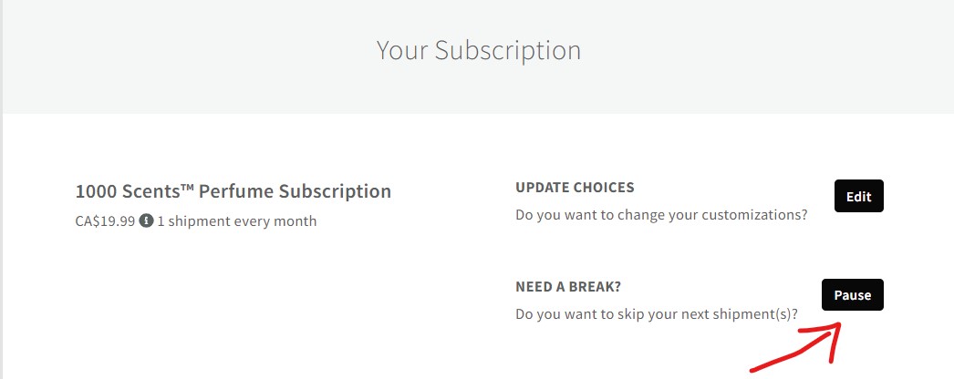 Pause your subscription