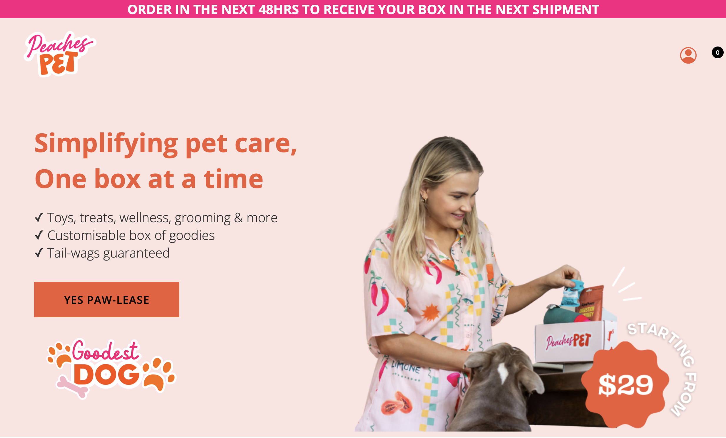 Shop Dog Goodies Peaches Pet Subscription Box Australia