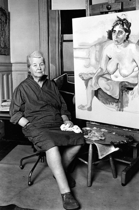 Alice Neel in her studio.