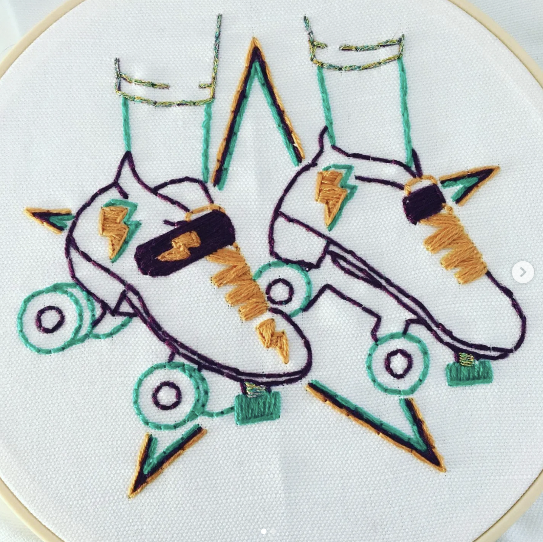 Roller Derby Embroidery Kit