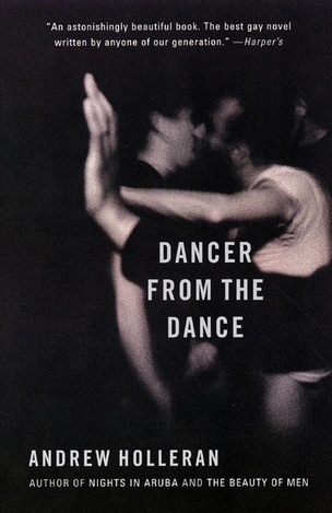 Cover of Dancer from the Dance. Two men in a dark club kiss against a wall.