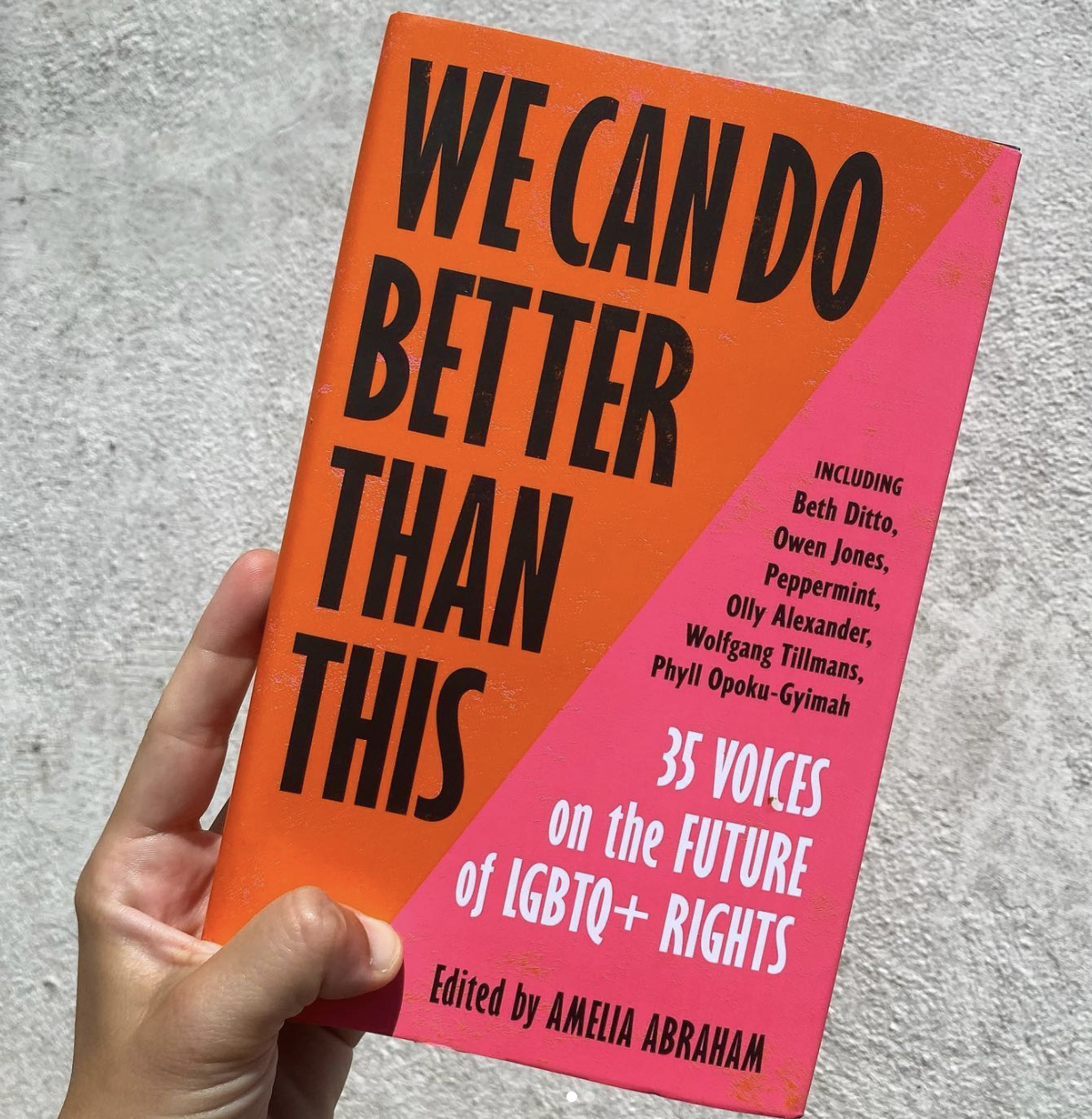 A hand holding a copy of the book We Can Do Better Than This. Image taken from the editor's instagram page.