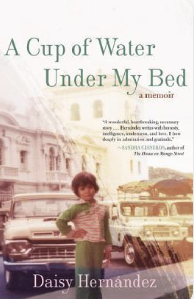 Cover of A Cup of Water Under My Bed: A Memoir. An old photo of a kid in a street with old fashioned cars behind them.