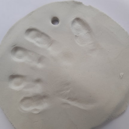 hand print in air cry clay