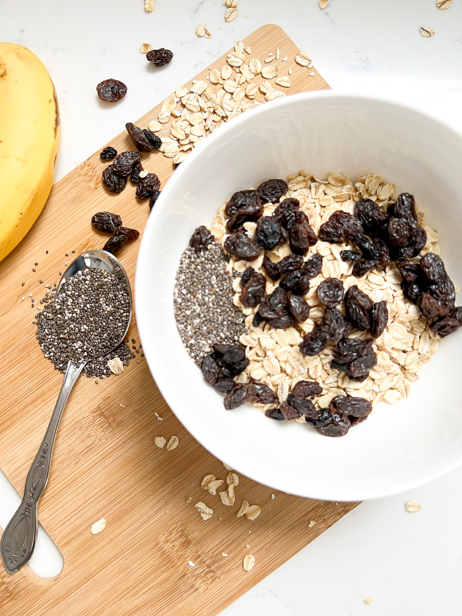 Raw Oats and Raisins