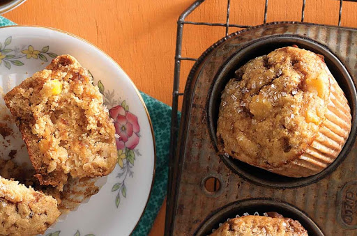 Sweet Oat Peach Muffins