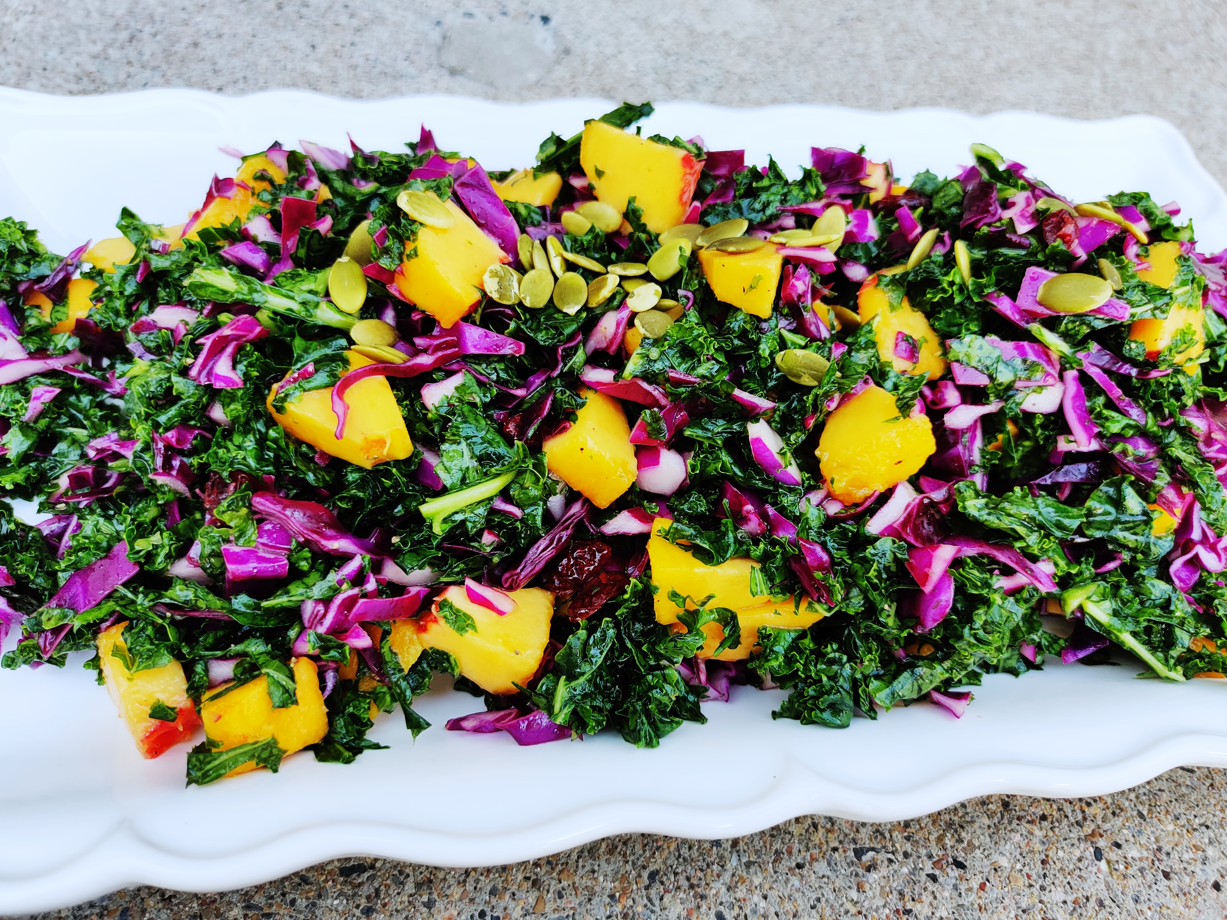 Fresh Peach and Kale Salad