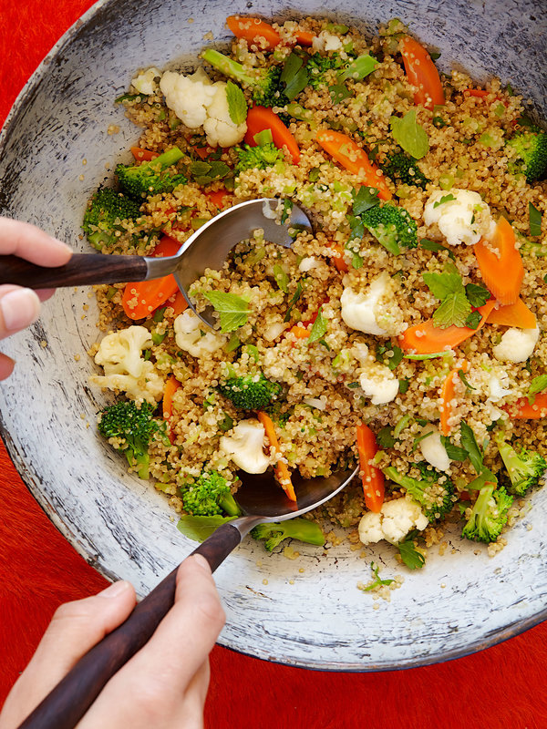 Quick Vegetable Stir Fry Over Quinoa