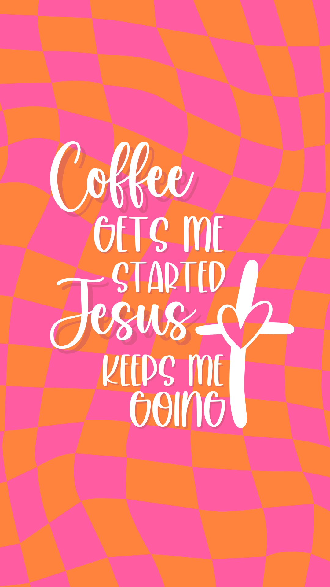 Coffee gets me started, Jesus keeps me going. Phone Background