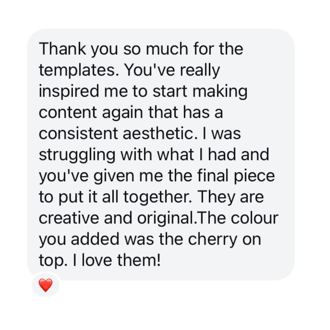 Screenshot testimonial for bespoke templates