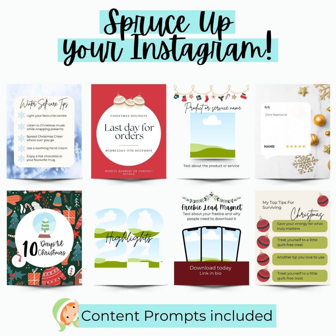 Graphic of Christmas Themed Canva Graphics for Instagram