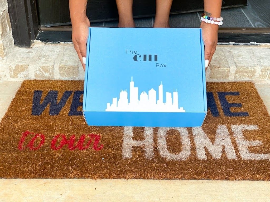 The CHI Box subscription pick up outside <img src=“snack subscription outside door.jpg" alt="The CHI Box subscription pick up outside">